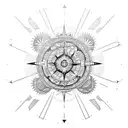 constellation sun moon polynesian travel adventure compass  tattoo design idea