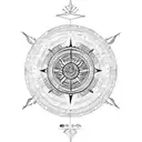constellation sun moon polynesian travel adventure compass  tattoo design idea