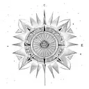 constellation sun moon polynesian travel adventure compass  tattoo design idea
