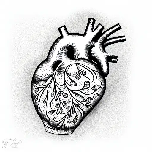 The human heart tattoo design idea