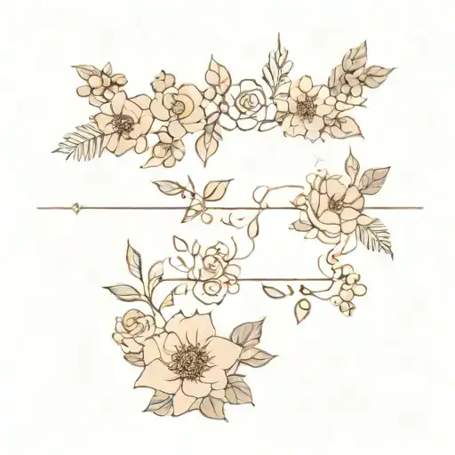 soft cybersigilism floral but also sharp y2k tramp stamp vibes but earthy girl vibes lower stomach waist tattoo  tattoo design idea