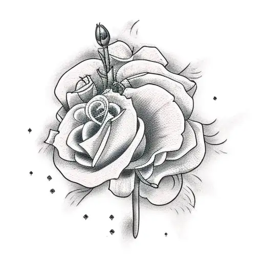 dog bones with flowers  tattoo design idea