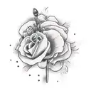 dog bones with flowers  tattoo design idea