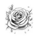 dog bones with flowers  tattoo design idea