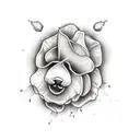 dog bones with flowers  tattoo design idea
