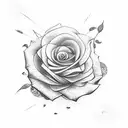 clock roses t j tattoo design idea