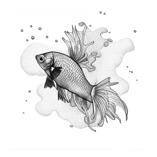 betta fish  tattoo design idea