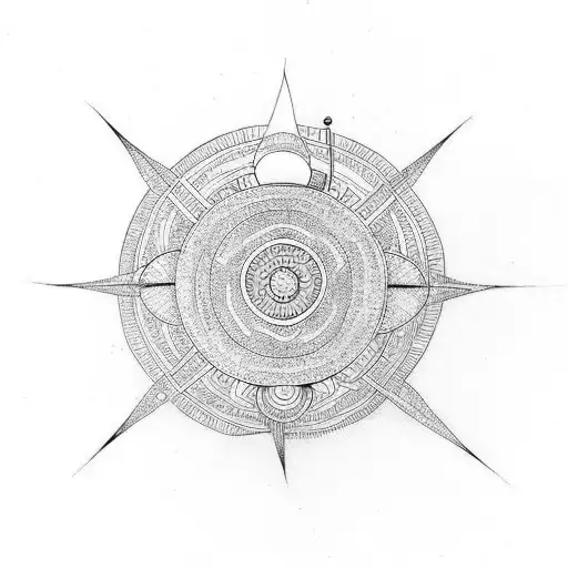 betta fish and dharma wheel tattoo design idea