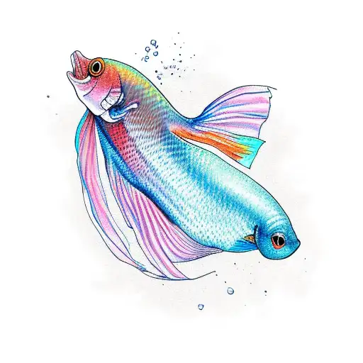 betta fish  tattoo design idea