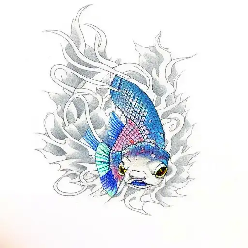 betta fish  tattoo design idea