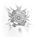 betta fish and dharma wheel tattoo design idea