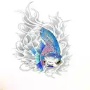 betta fish  tattoo design idea
