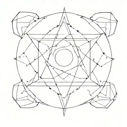 A geometric pattern symbolizing the interconnectedness of all religions and belief systems tattoo design idea
