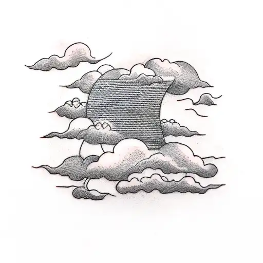 a thunderstorm with lightning and dark clouds for a tattoo. The ground must no appear in the image.  tattoo design idea