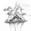 a thunderstorm with lightning and dark clouds for a tattoo. The ground must no appear in the image.  tattoo design idea