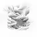 a thunderstorm with lightning and dark clouds for a tattoo. The ground must no appear in the image.  tattoo design idea