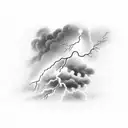 a thunderstorm with lightning and dark clouds for a tattoo. The ground must no appear in the image.  tattoo design idea