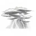 a thunderstorm with lightning and dark clouds for a tattoo. The ground must no appear in the image.  tattoo design idea
