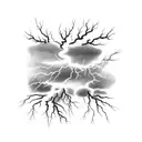 a thunderstorm with lightning and dark clouds for a tattoo. The ground must no appear in the image.  tattoo design idea