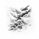 a thunderstorm with lightning and dark clouds for a tattoo. The ground must no appear in the image.  tattoo design idea