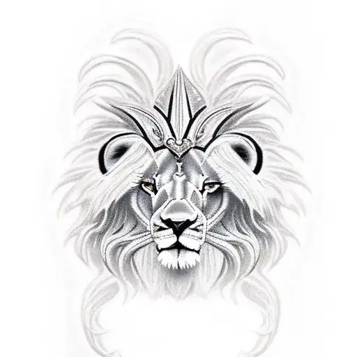 lion lamb cross seraphim tattoo design idea