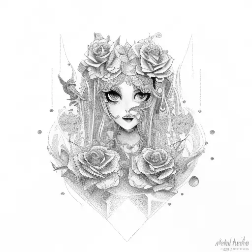 aria rose music tattoo design idea