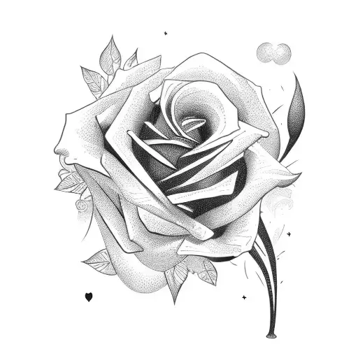 rose playing cards tattoo design idea