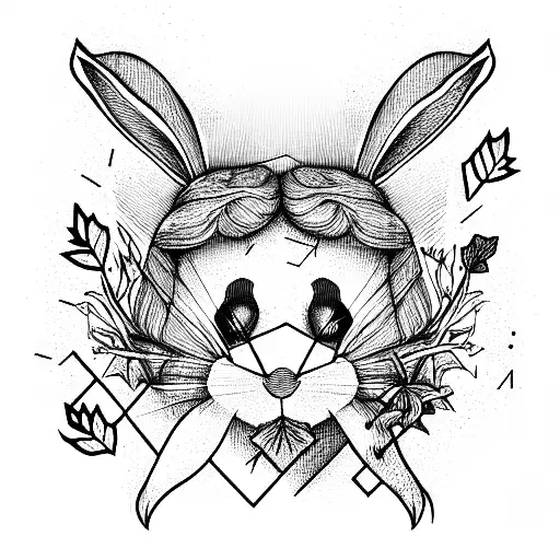 alice wonderland fall into rabbit whole after the rabbit with the saying "we're tattoo design idea