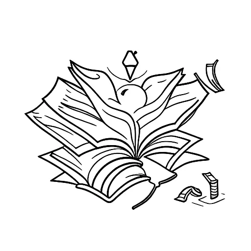 A minimalist tattoo of a stack of books with a bookmark, representing your love for reading and learning. tattoo design idea
