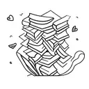 A minimalist tattoo of a stack of books with a bookmark, representing your love for reading and learning. tattoo design idea