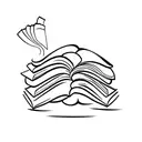 A minimalist tattoo of a stack of books with a bookmark, representing your love for reading and learning. tattoo design idea