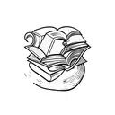 A minimalist tattoo of a stack of books with a bookmark, representing your love for reading and learning. tattoo design idea