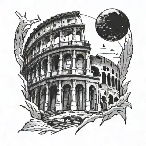 Love, Apex Legends, dead inside Roman Coloseum tattoo design idea