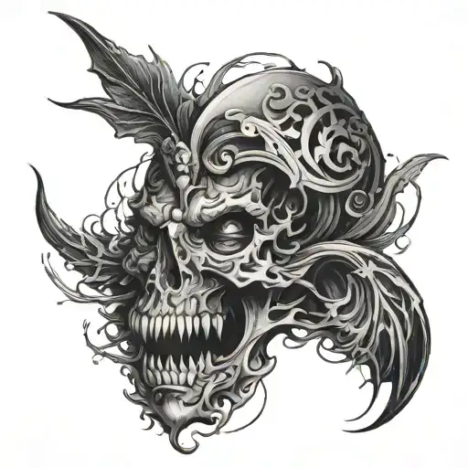 epic dark atmosphere tattoo design idea