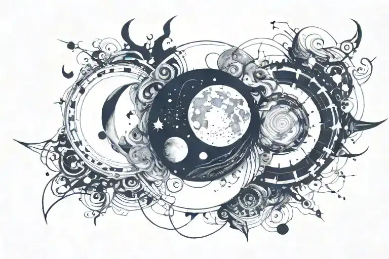 inverted lunar tattoo design idea