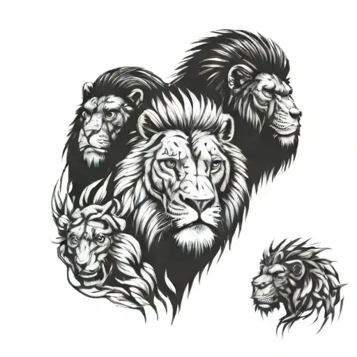 Combine elements of a lion and gorilla to create a fierce and powerful tattoo design tattoo design idea