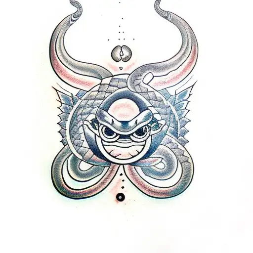 three eyed snake  tattoo design idea