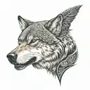 wolf and raven tattoo design idea