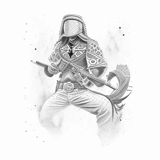 dueling cowboys tattoo design idea