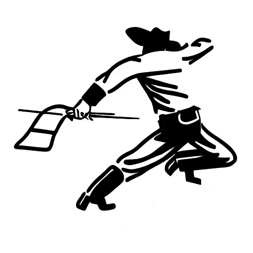 cowboy in duel tattoo design idea