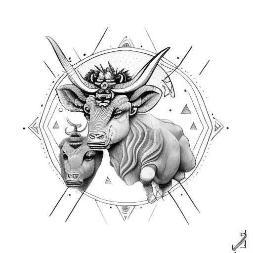 taurus and virgo tattoo design idea