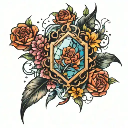 shattered glass sleve tattoo tattoo design idea