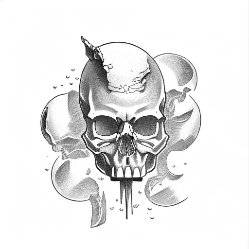 Skull and knuckle iron tattoo design idea