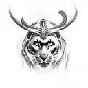 Dionysus and a panther tattoo design idea