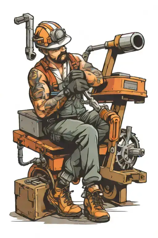 construction and mechanic  tattoo design idea