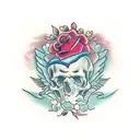 wing that start on my with rose on my hand tattoo design idea