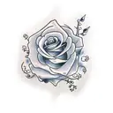 wing that start on my with rose on my hand tattoo design idea