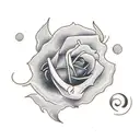 wing that start on my with rose on my hand tattoo design idea