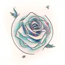 wing with rose  tattoo design idea