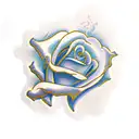 wing with rose  tattoo design idea